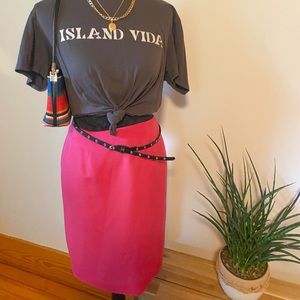 Beautiful 90s Hot Pink Pencil Skirt 100% Silk